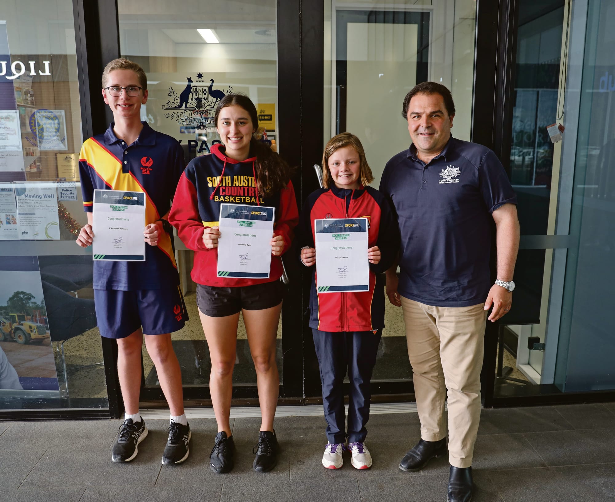 Pasin supports local sporting champions