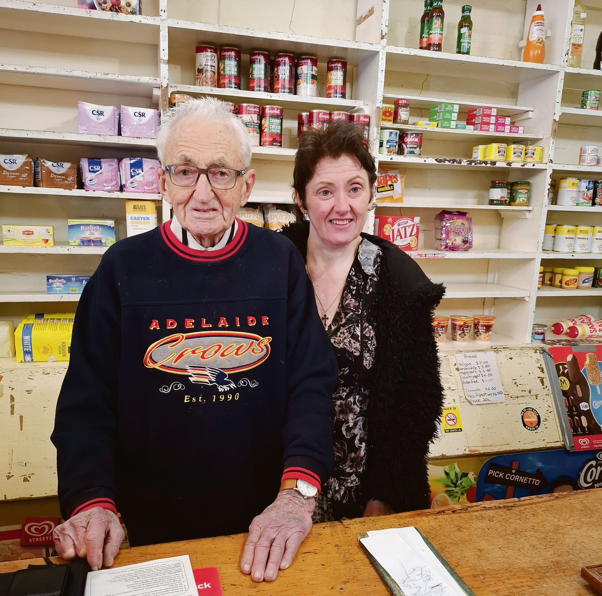 Merv and Cheryl at an event marking the store's closure in August 2024. Photo supplied.