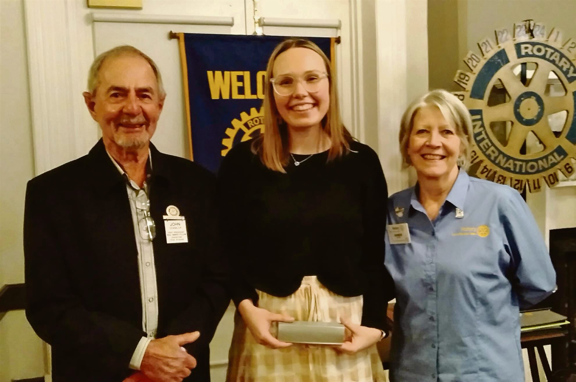 Rachael thankful to Rotary for their support