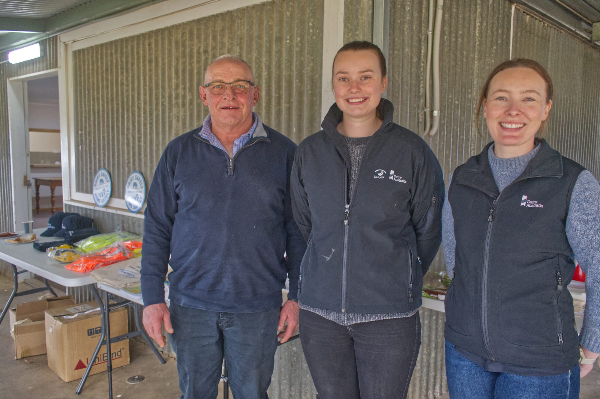Local dairy farmers share a chat and a good feed