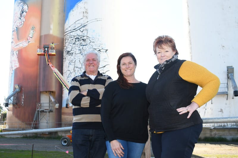 Eudunda silo art underway
