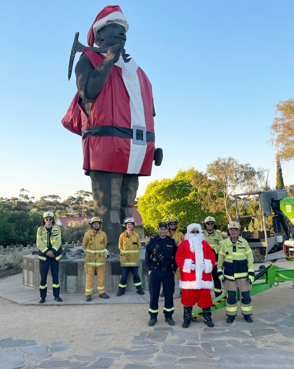 Map dressed in his Christmas best
