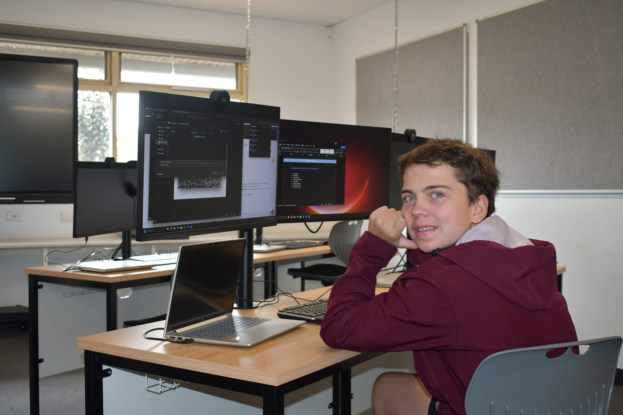 Wil Handke using the new IT equipment.