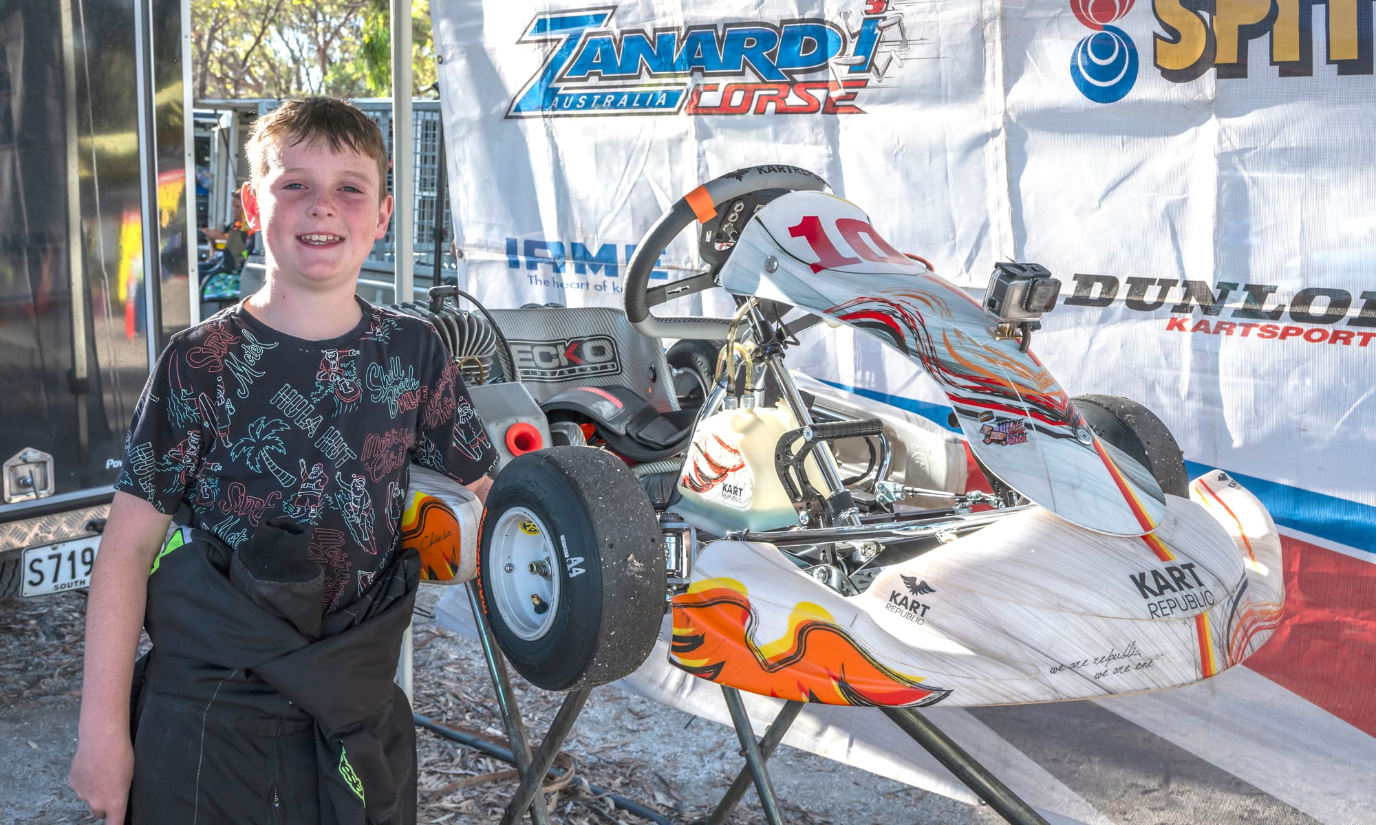 Go-Karts zooming at Robinson Park Raceway