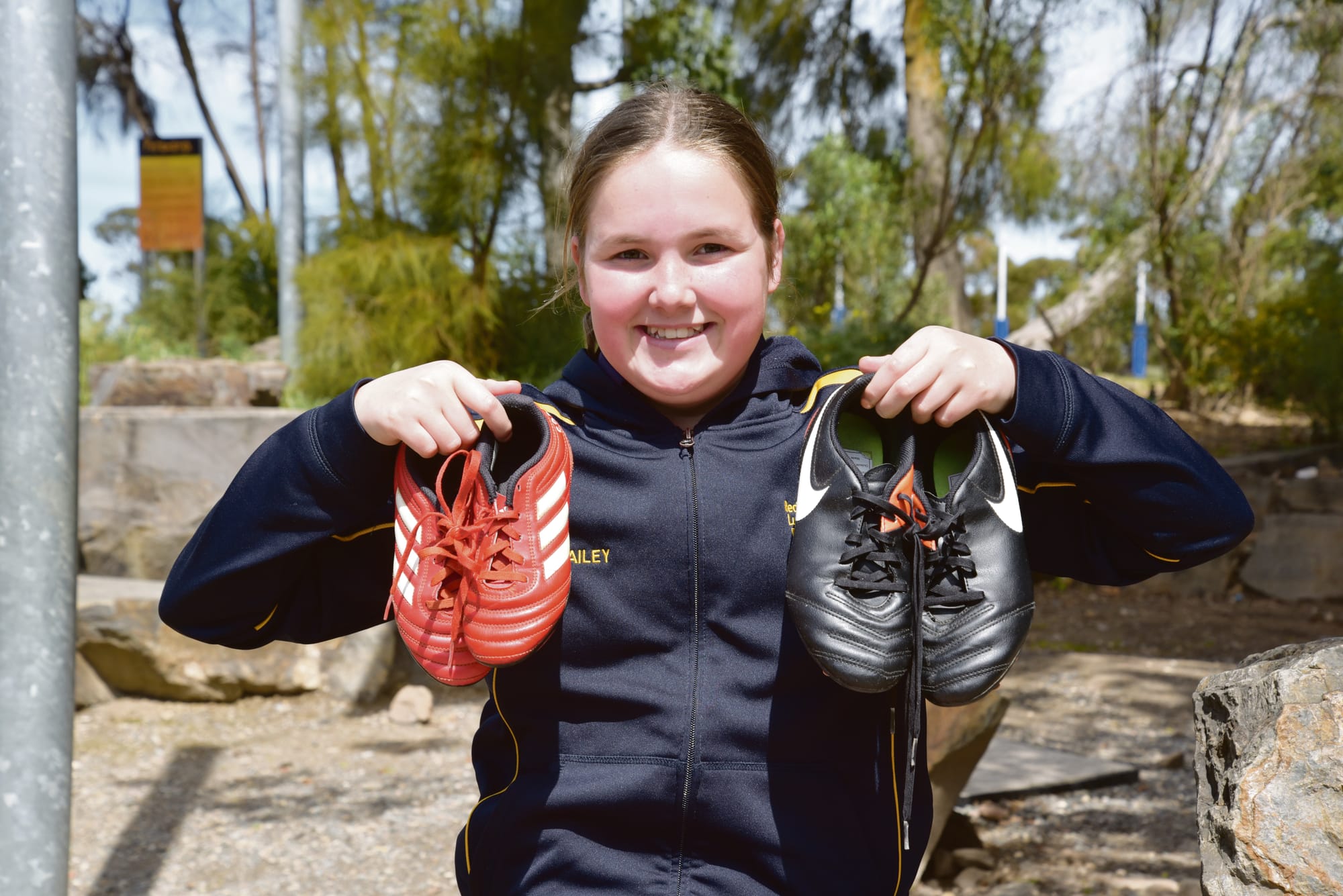 Hailey collects boots for one and all