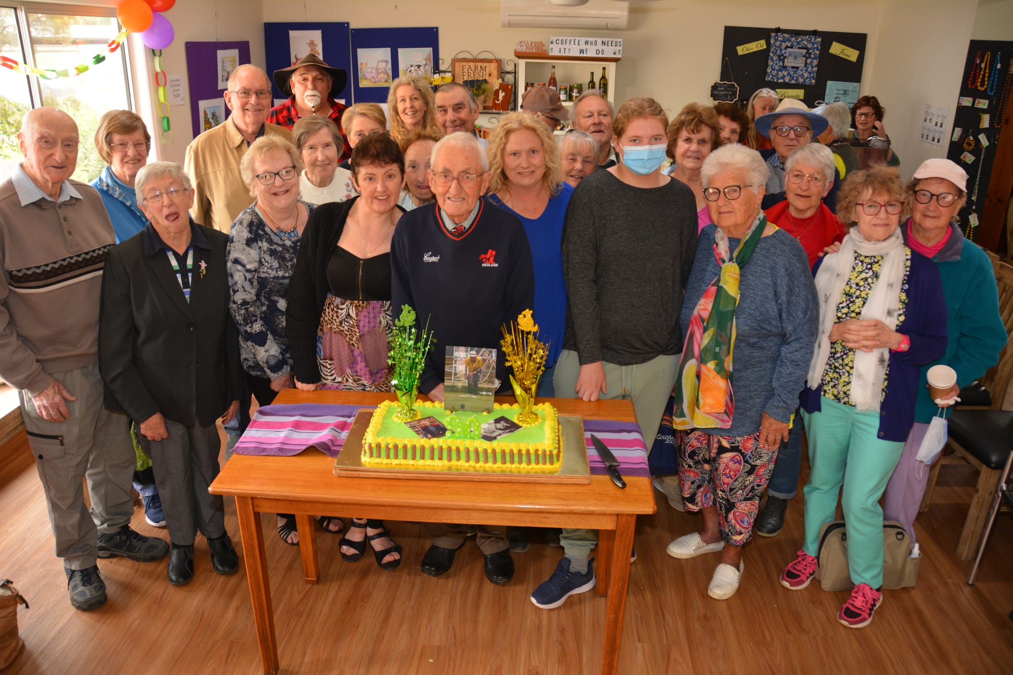 Attending Merv Lehmanns 90th Birthday were: Melvin Kleeman, Margaret Kleeman, Audrey Ruediger, Jan Lanyon, Ian Lanyon, Joy Krieger, Rick Heuston, Lyn Mosey, Cheryl Lehmann, Merv Lehmann, Mary Phillips, Tracey Rodda, Sid Launer, Anne Hempel, Lilly Hempel, Di Heinrich, Fred Bloor, Daphne Cox, Mavis Launer, Coral Ruediger, Gwen Bloor, Desma Wilksch, Deborah Myers. File photo.