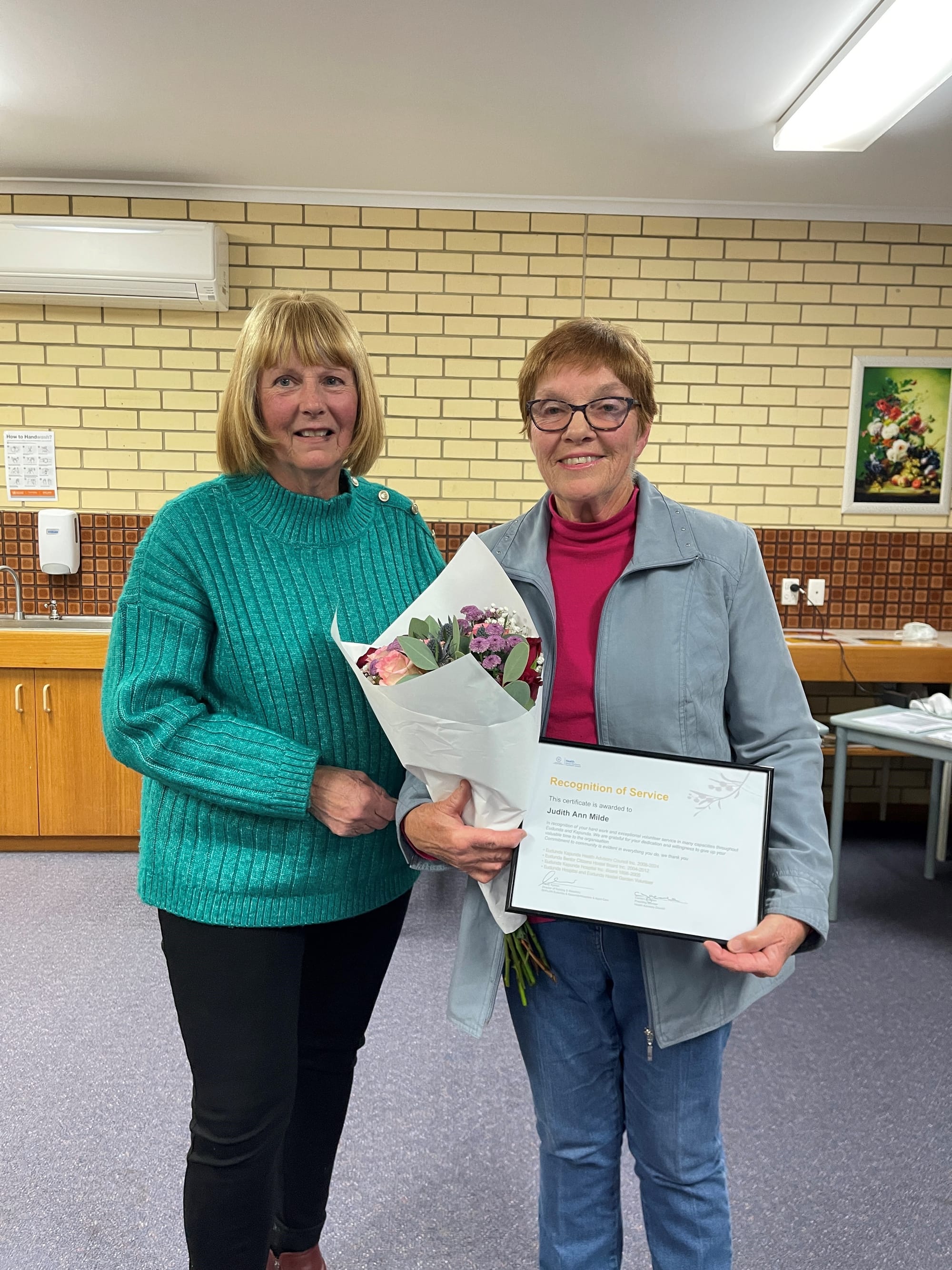 Judith Milde recognised for volunteer work