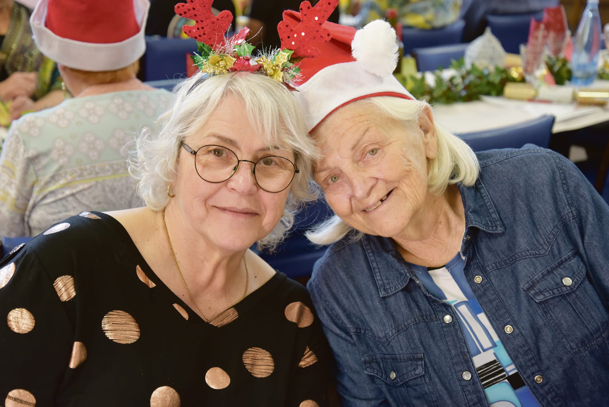 Enjoying the festive season at Christmas lunch