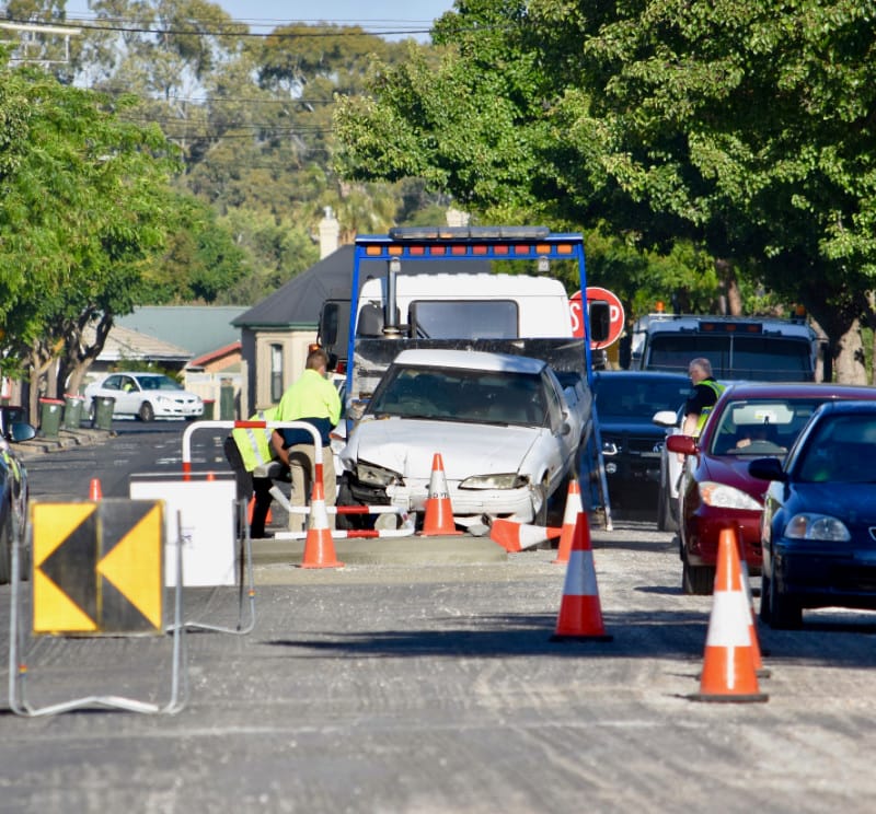 Ute crashes into new pedestrian refuge at Nuri