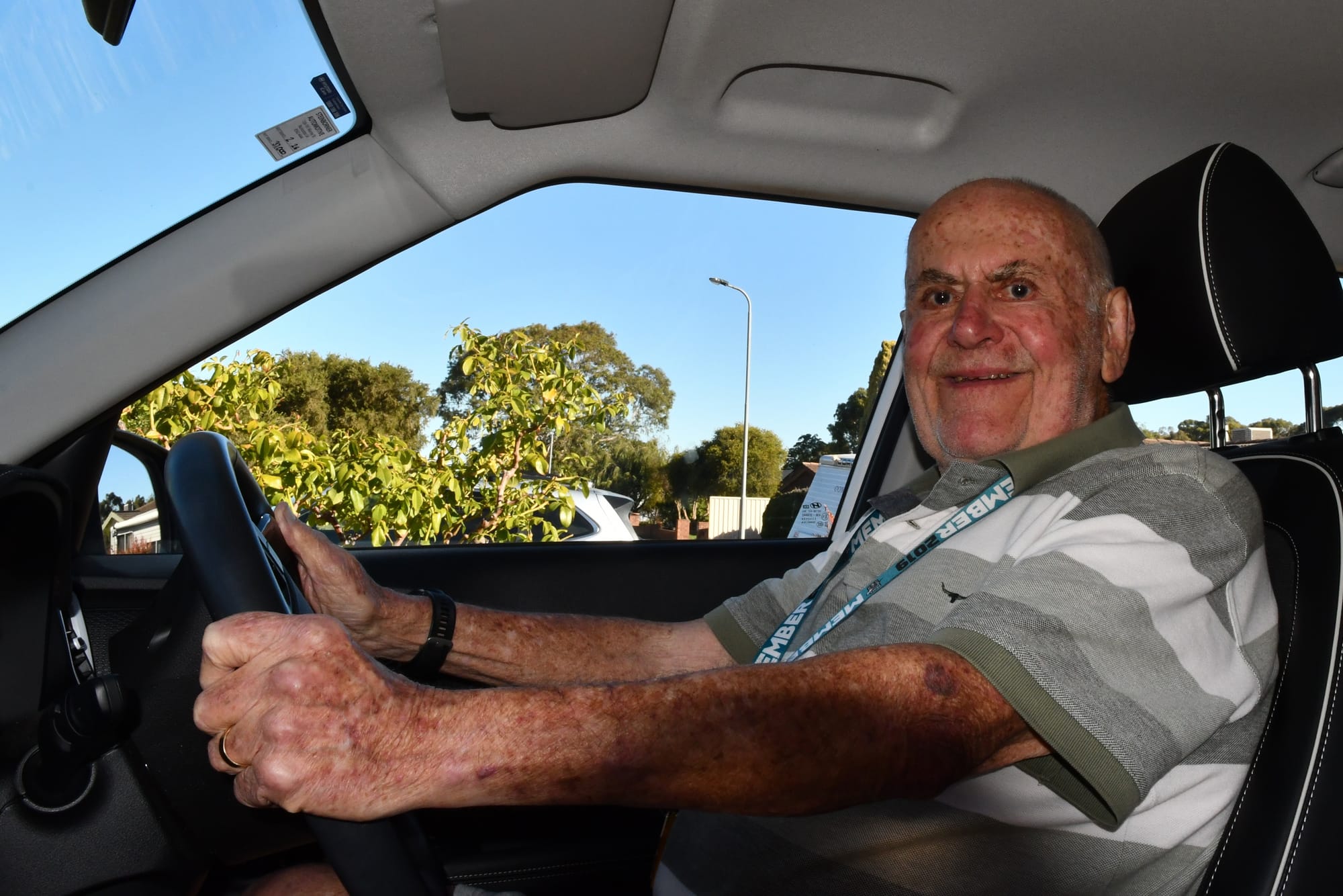 Trevor parks the car after 25 years volunteering