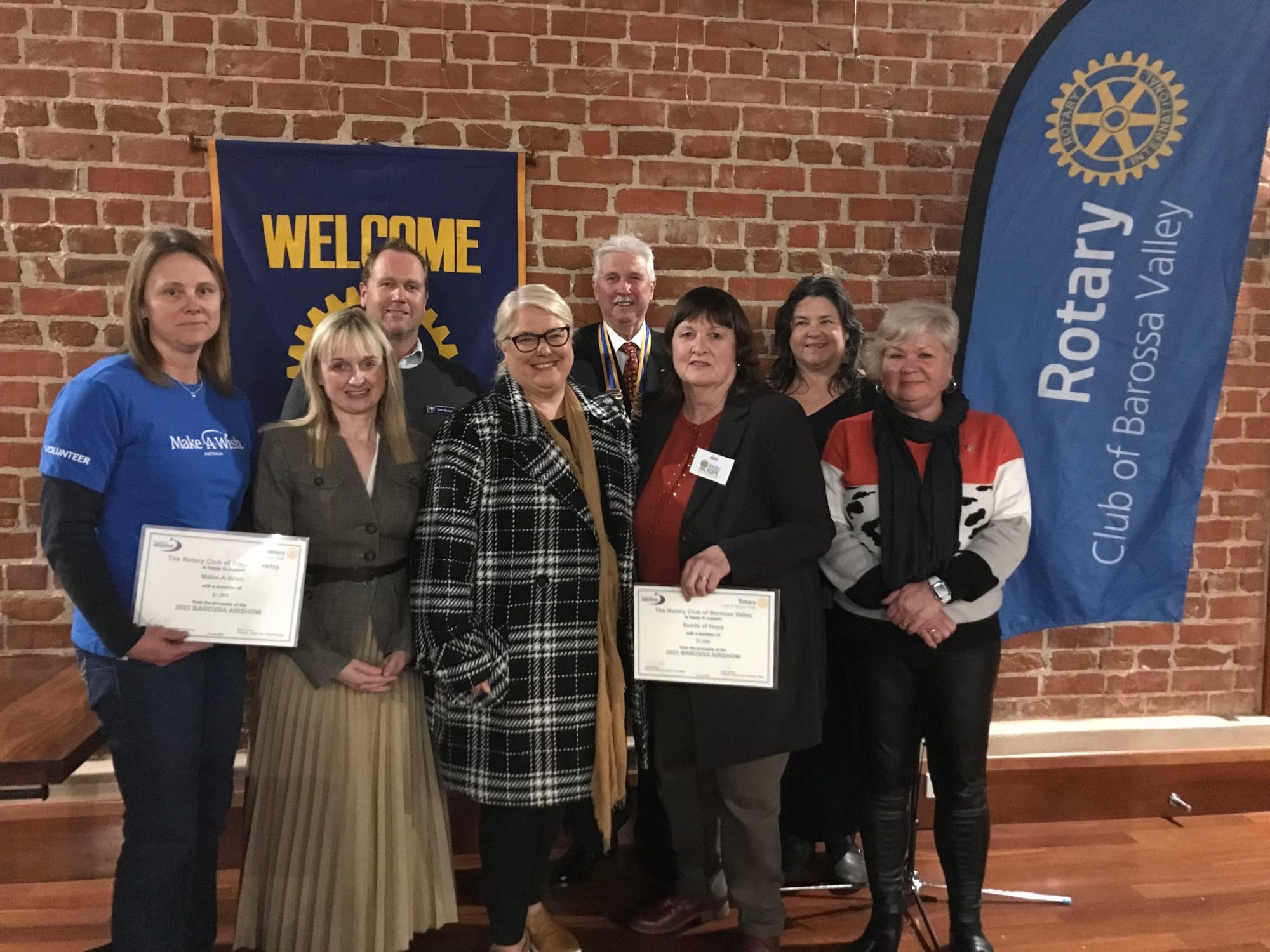 The Rotary Club of Barossa Valley gives generous donations