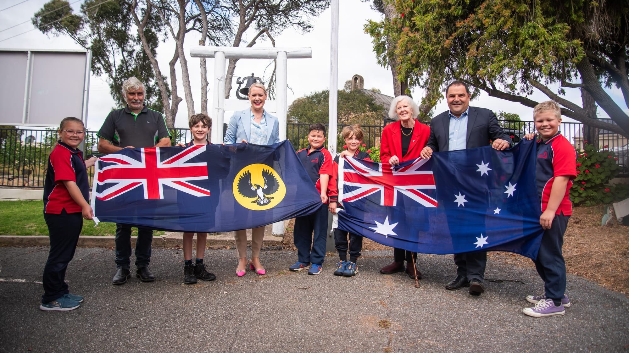 Springton Primary School welcomes new flags and school bell