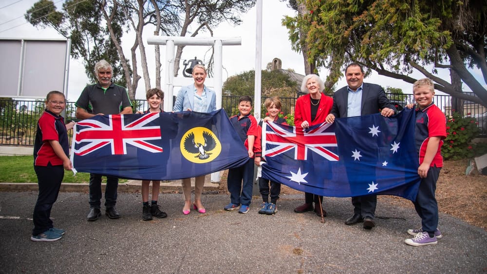 Springton Primary School welcomes new flags and school bell post image