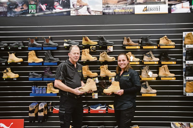 Boots on Mitre 10 ground for Barossa Workwear post image