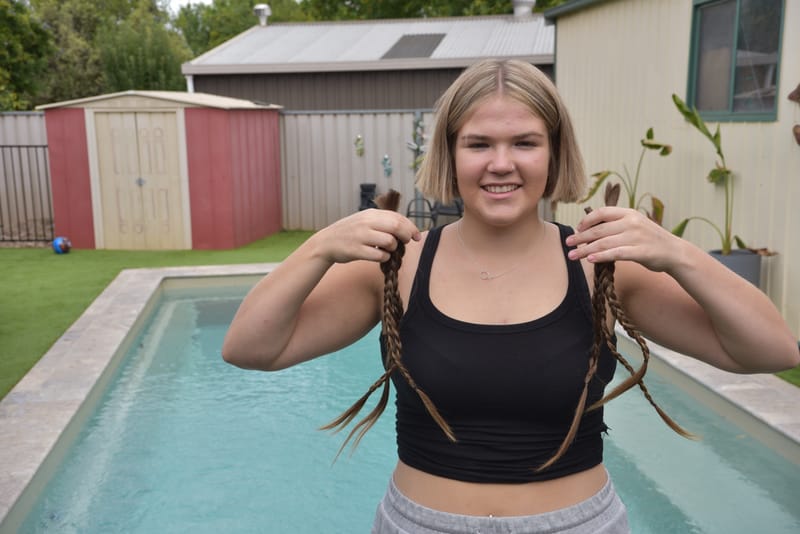 Matilda’s big swim and chop for charity post image