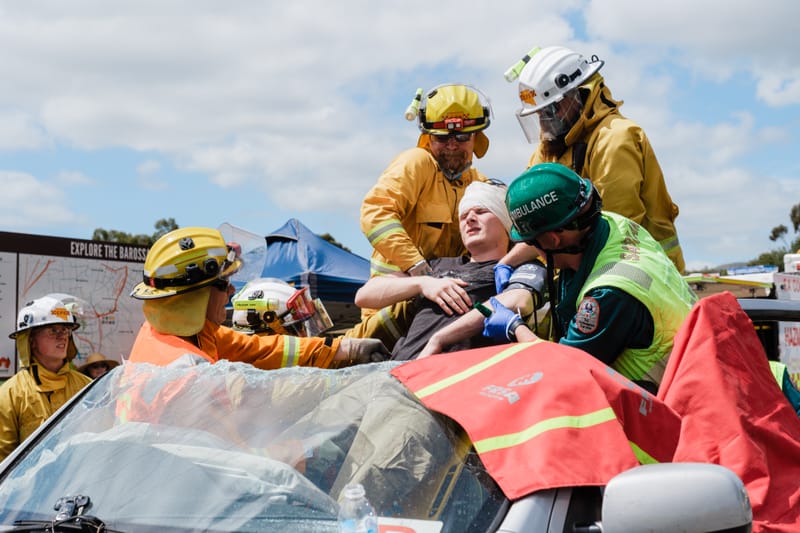 Local emergency services unite for fiery display post image